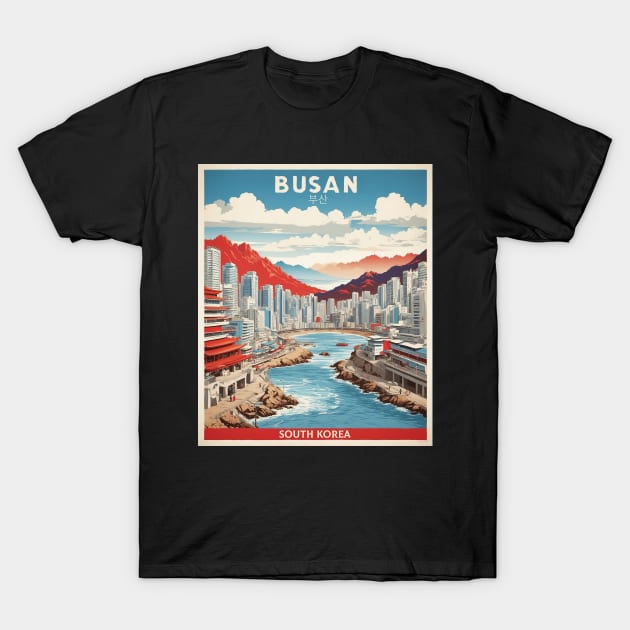 Busan South Korea Travel Tourism Retro Vintage T-Shirt by TravelersGems